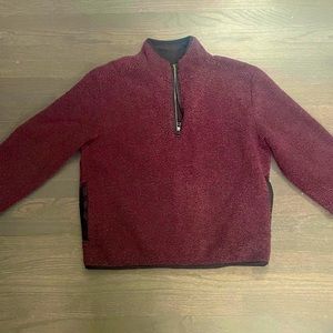 stillwater supply and co fleece maroon quarter zip medium
